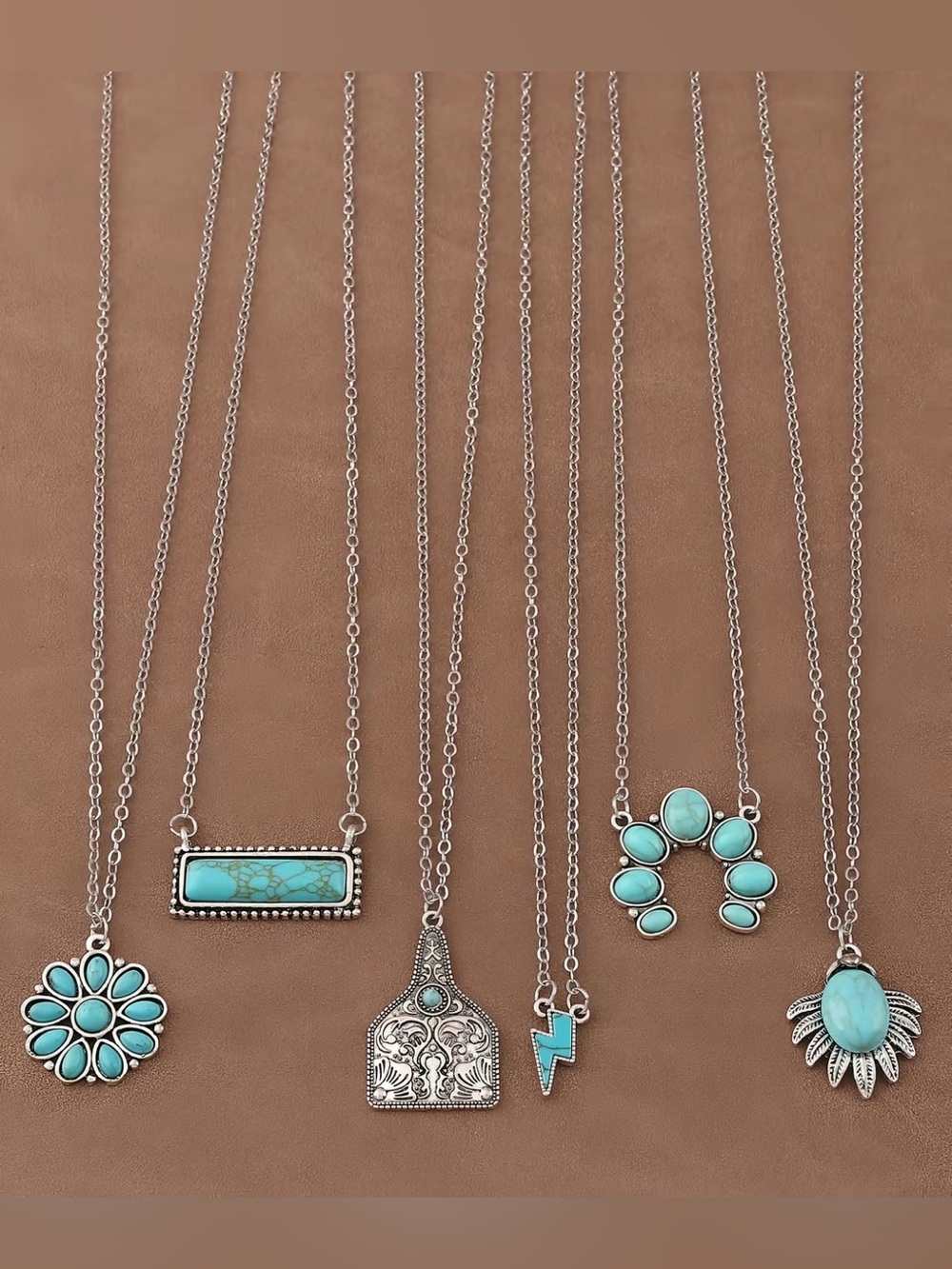 Turquoise Silver Pendant Necklace Collection - Women's Jewelry